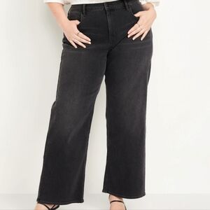 Old Navy High‎ Waisted Wide-Leg Jeans OG Straight black size 12
